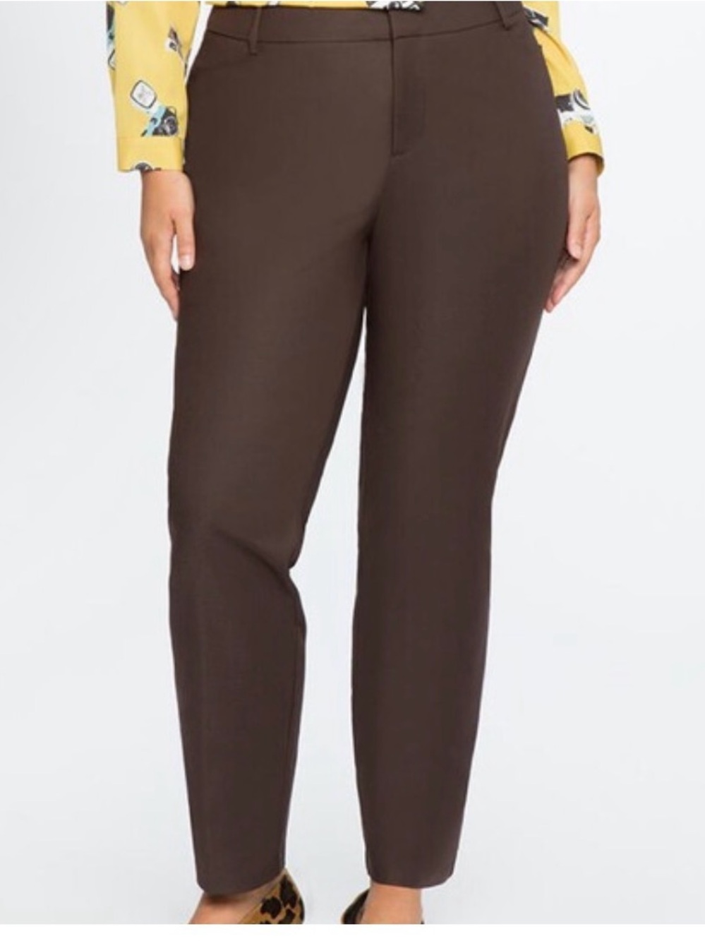 Eloquii Dark Brown Tailored Ankle Pants
